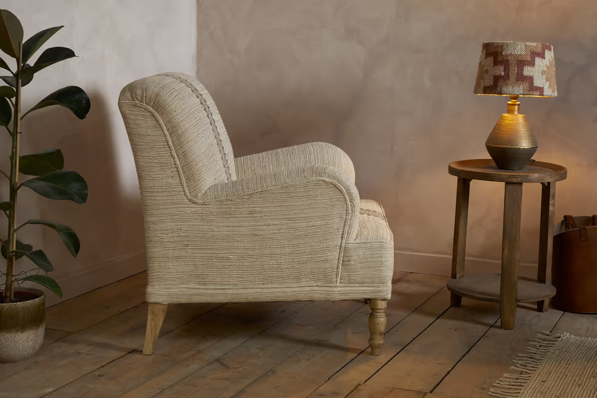 Nkuku - Zairya Jute & Cotton Armchair - Natural & Rust
