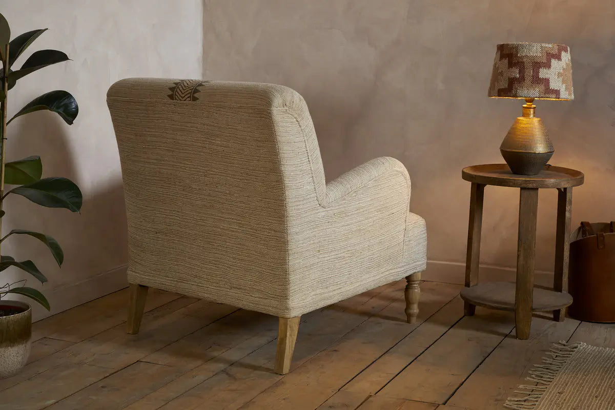 Nkuku - Zairya Jute & Cotton Armchair - Natural & Rust