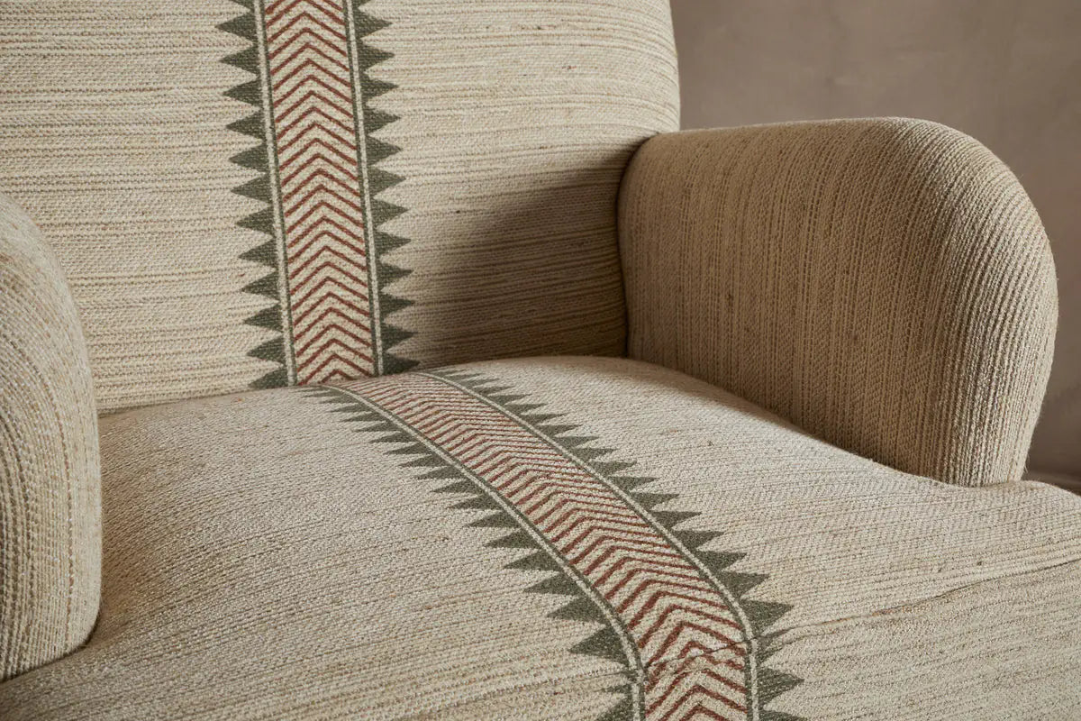 Nkuku - Zairya Jute & Cotton Armchair - Natural & Rust