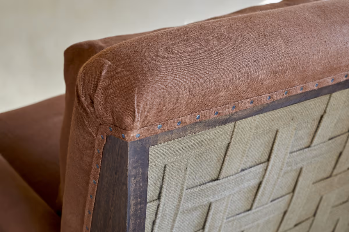 Nkuku - Abe Linen Deconstructed Armchair - Rust