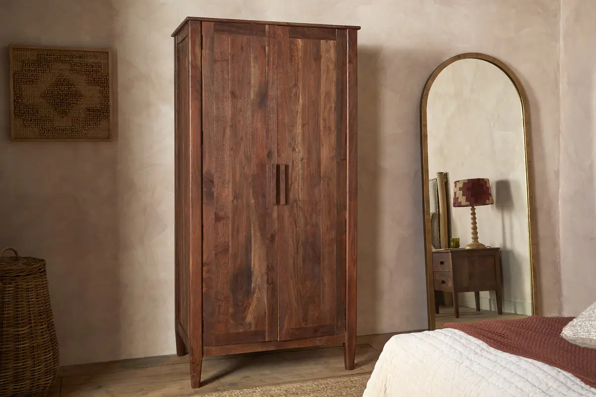 Nkuku - Anbu Acacia Wardrobe - Washed Walnut
