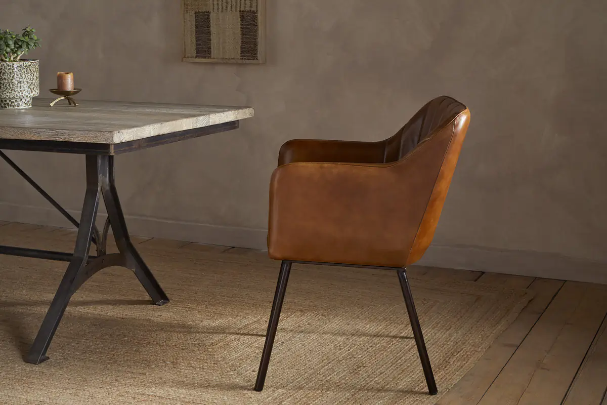Nkuku - Lal Leather Armchair - Aged Tan