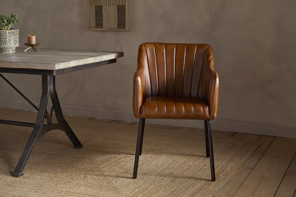Nkuku - Lal Leather Armchair - Aged Tan