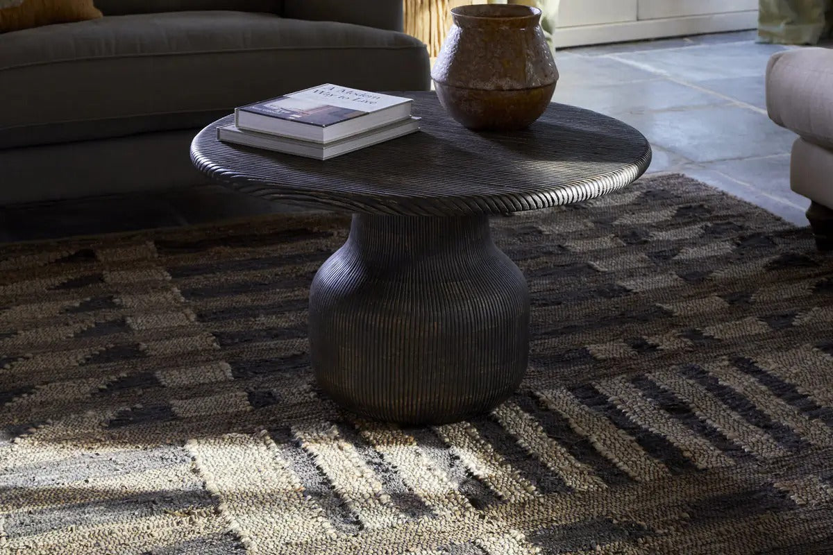 Nkuku - Vivan Grooved Coffee Table - Charcoal