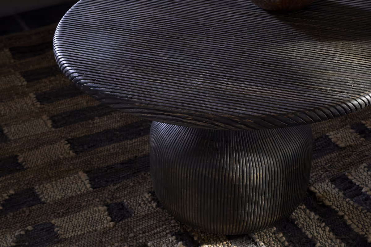 Nkuku - Vivan Grooved Coffee Table - Charcoal