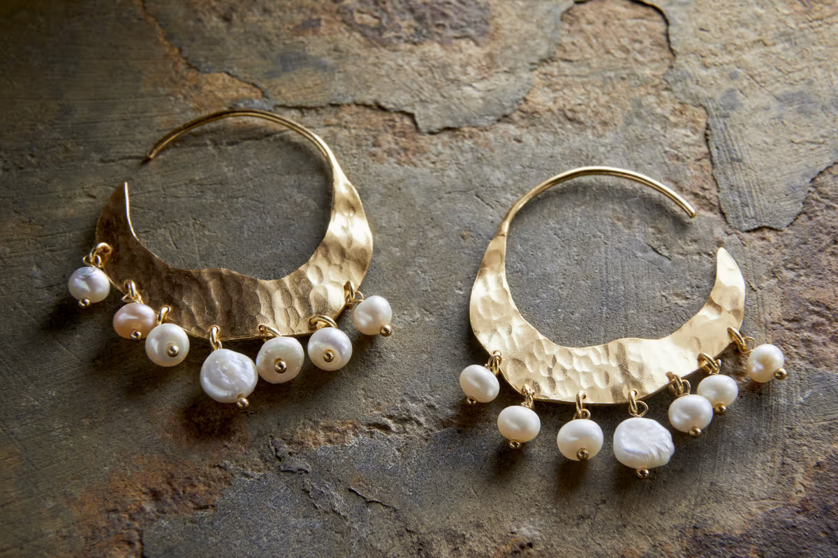 Nkuku - Parahu Pearl Earrings - White