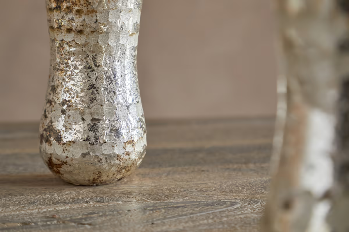 Nkuku - Rumi Recycled Glass Mini Vases - Silver Rust - (Set of 3)