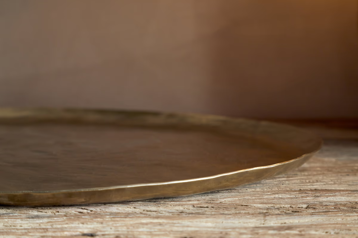 Nkuku - Oorja Round Tray - Brass