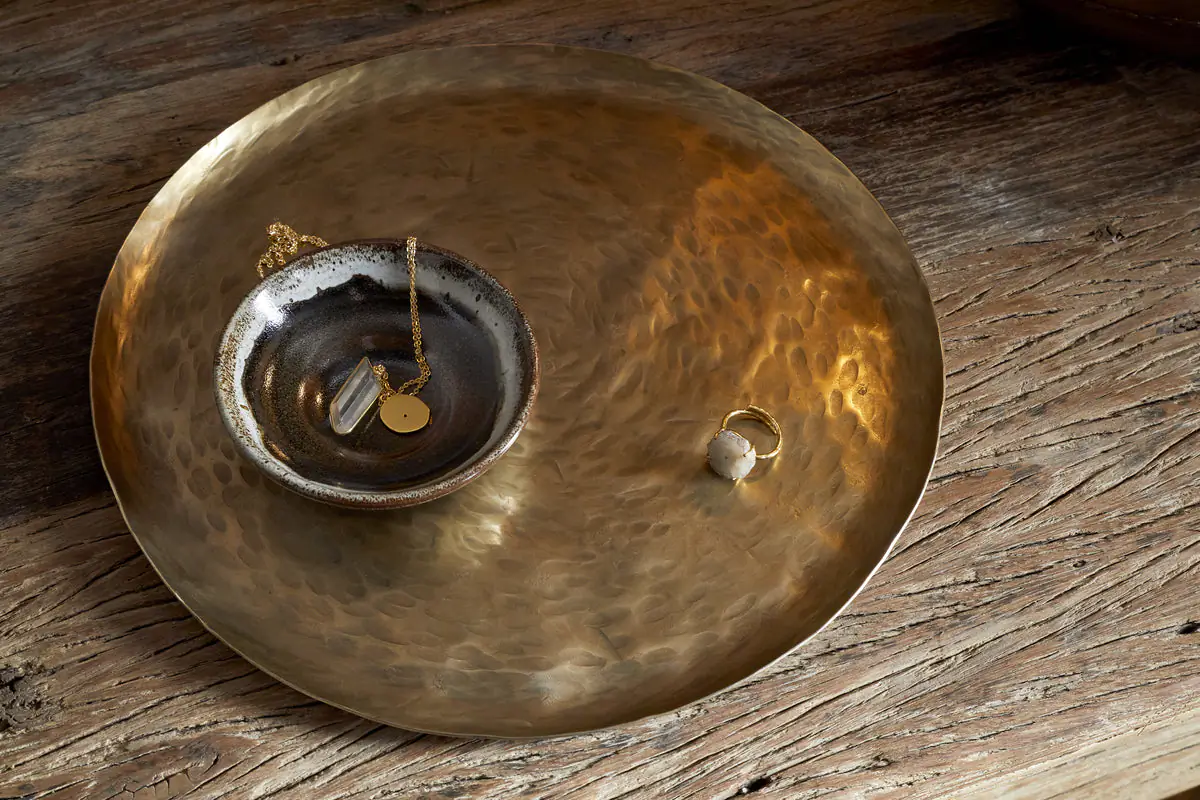 Nkuku - Oorja Round Tray - Brass