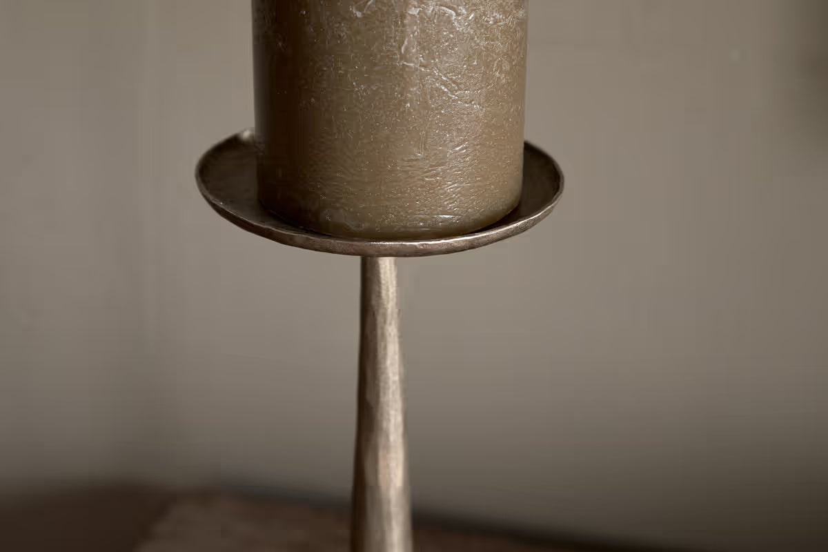 Nkuku - Lora Pillar Candle Holder - Brass - Without Candle