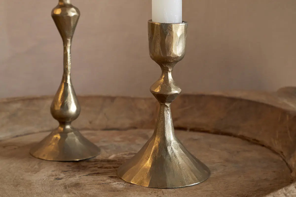 Nkuku - Aarya Candlestick - Brass - (Set of 2) - Without Candle