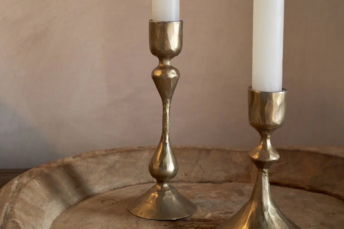 Nkuku - Aarya Candlestick - Brass - (Set of 2) - Without Candle