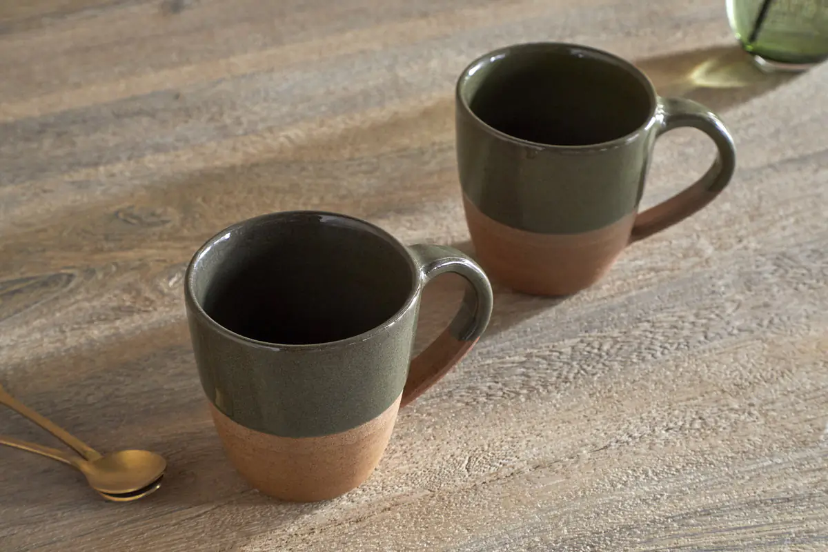 Nkuku - Mali Mug - Forest Green - Large (Set of 2)