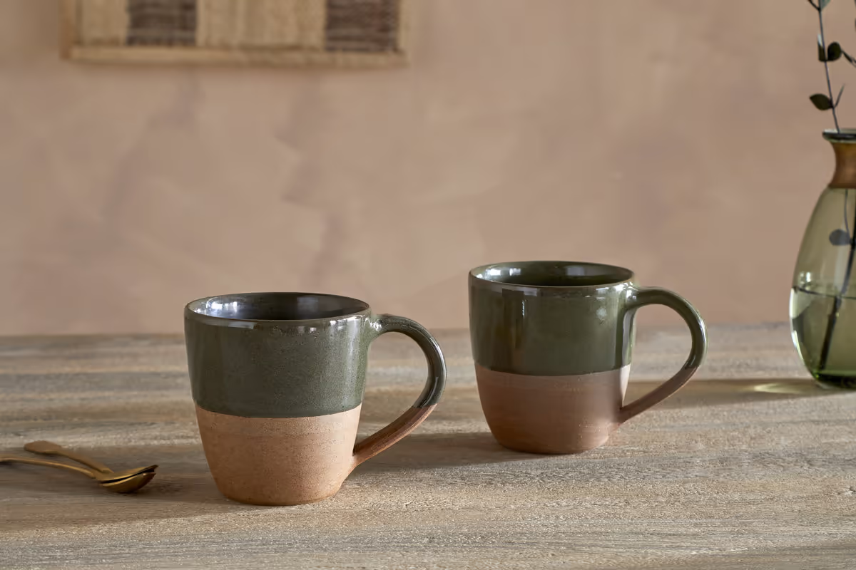 Nkuku - Mali Mug - Forest Green - Large (Set of 2)