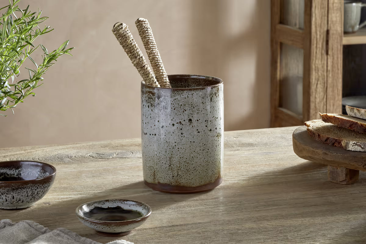 Nkuku - Cam Utensil Holder - Mocha