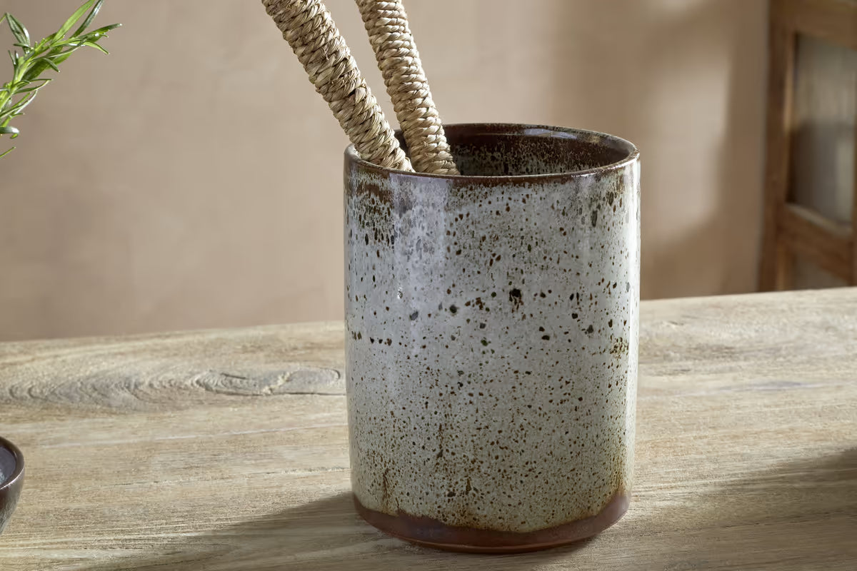 Nkuku - Cam Utensil Holder - Mocha