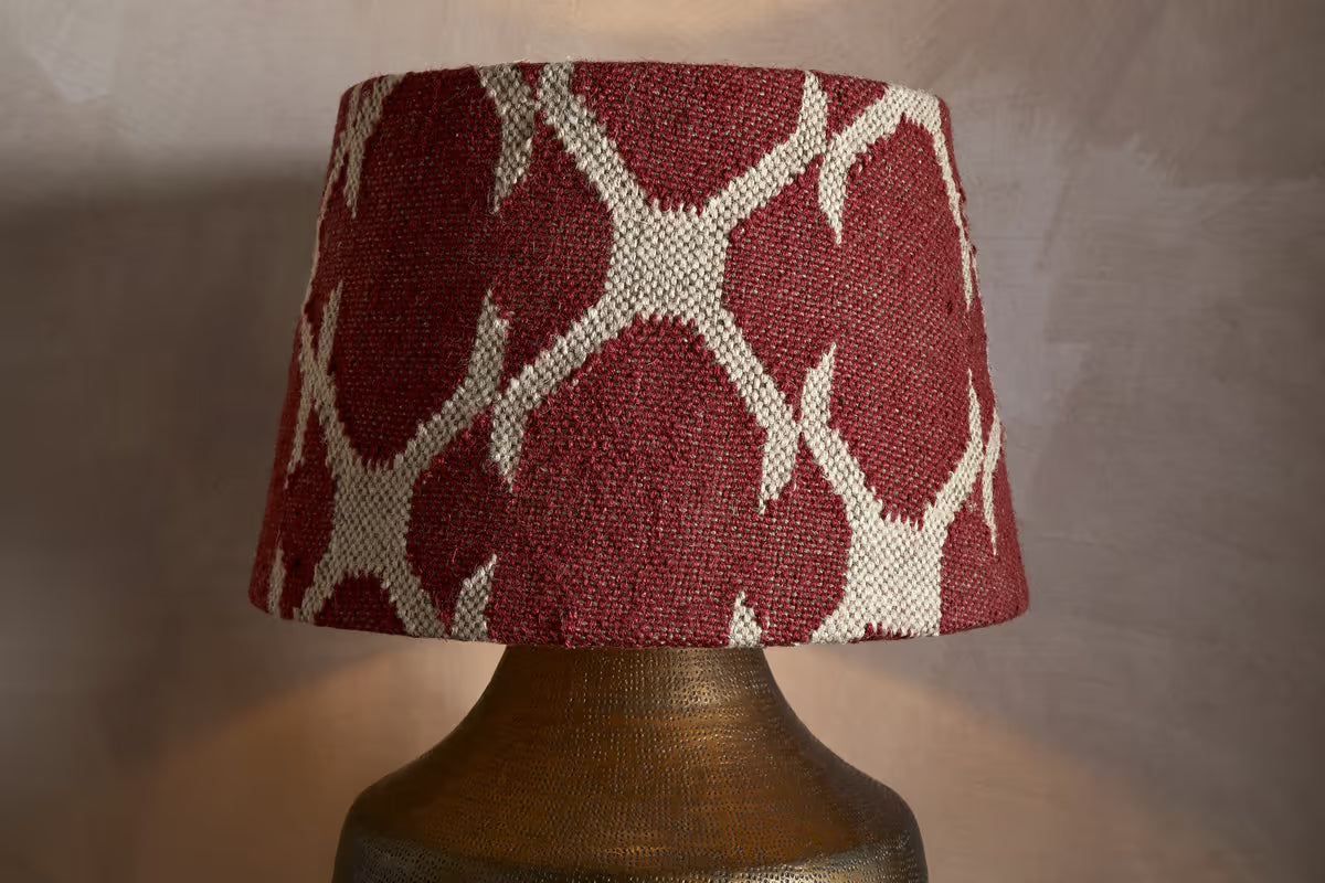 Nkuku - Haadu Jute Kilim Lampshade - Rust & Natural - Large