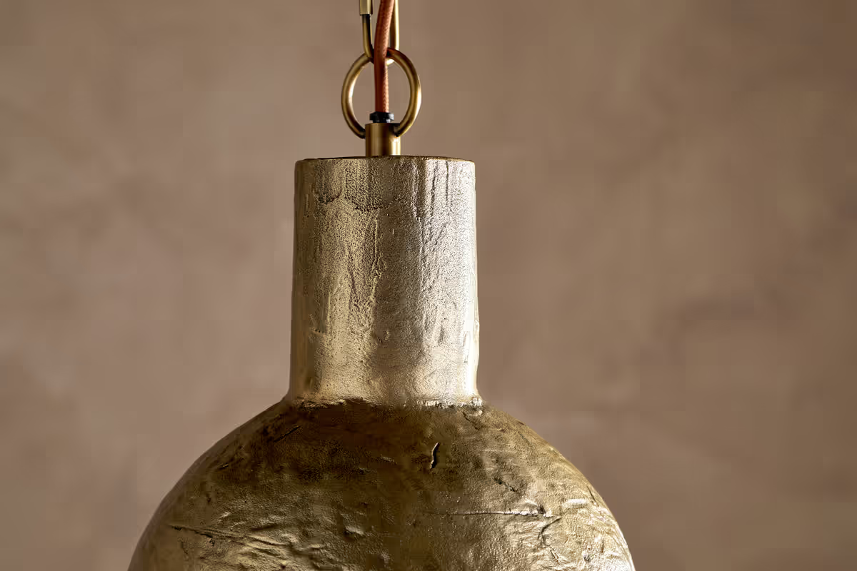 Nkuku - Sakti Brass & Recycled Glass Pendant - Clear