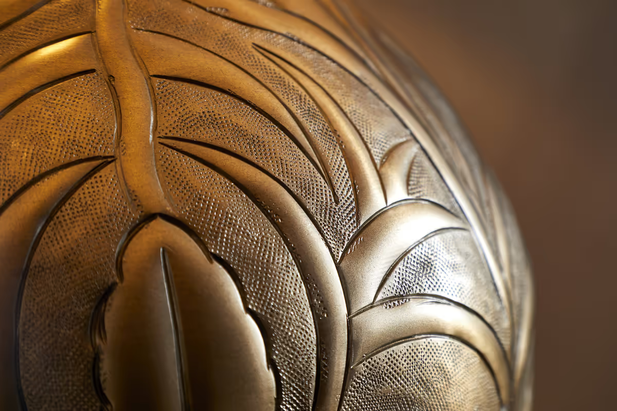 Nkuku - Purana Etched Table Lamp Base - Brass