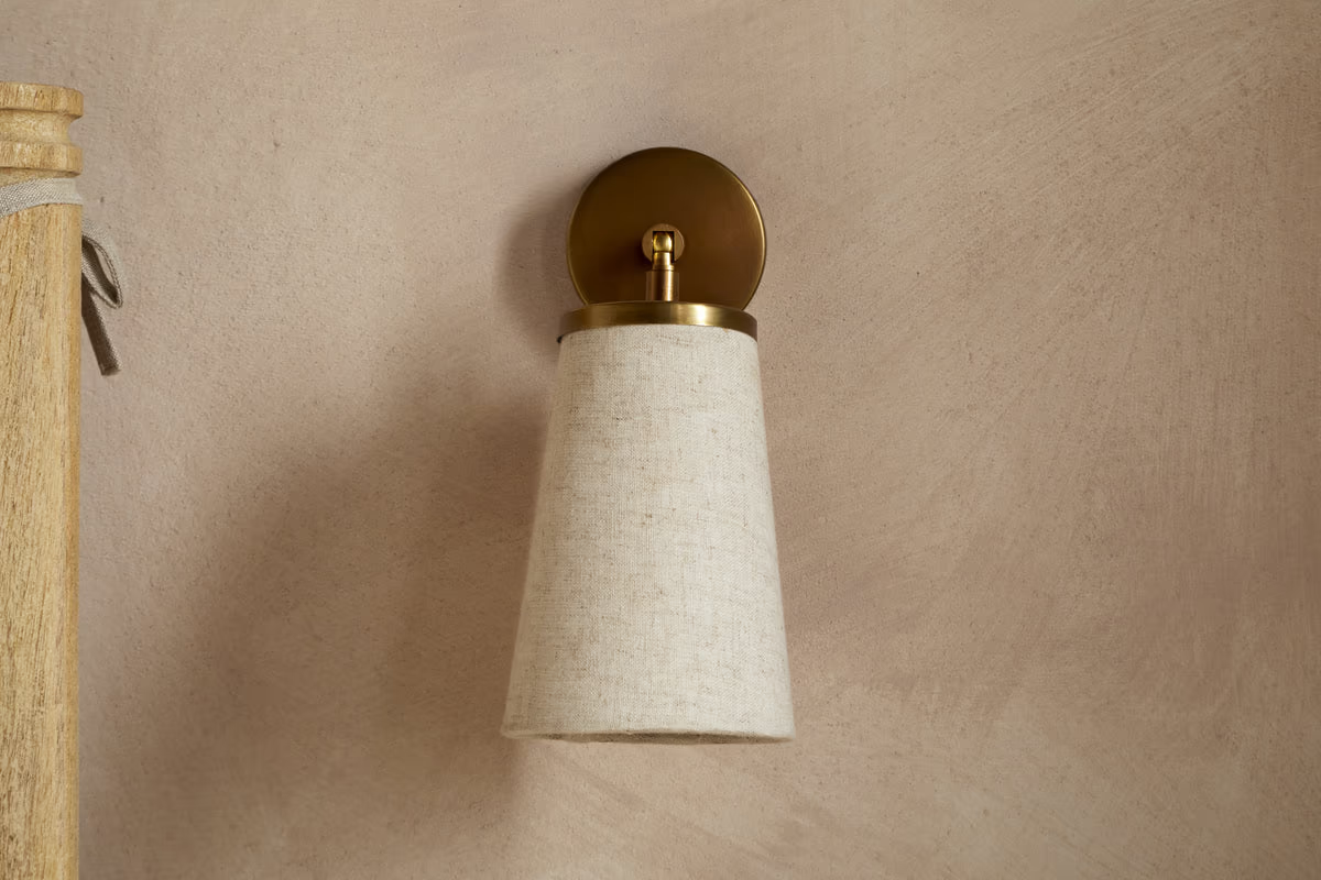 Nkuku - Ame Linen Wall Spot Light - Off White