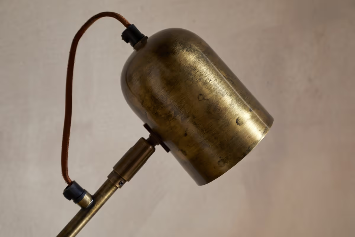 Nkuku - Thenkara Directional Desk Lamp - Antique Brass