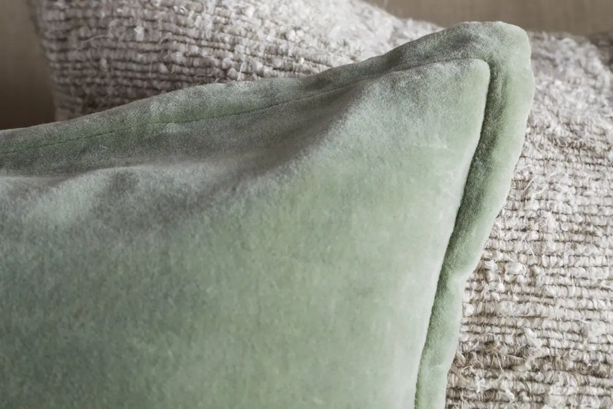 Nkuku - Menmai Velvet Cushion Cover - Eucalyptus - Without Cushion Inner