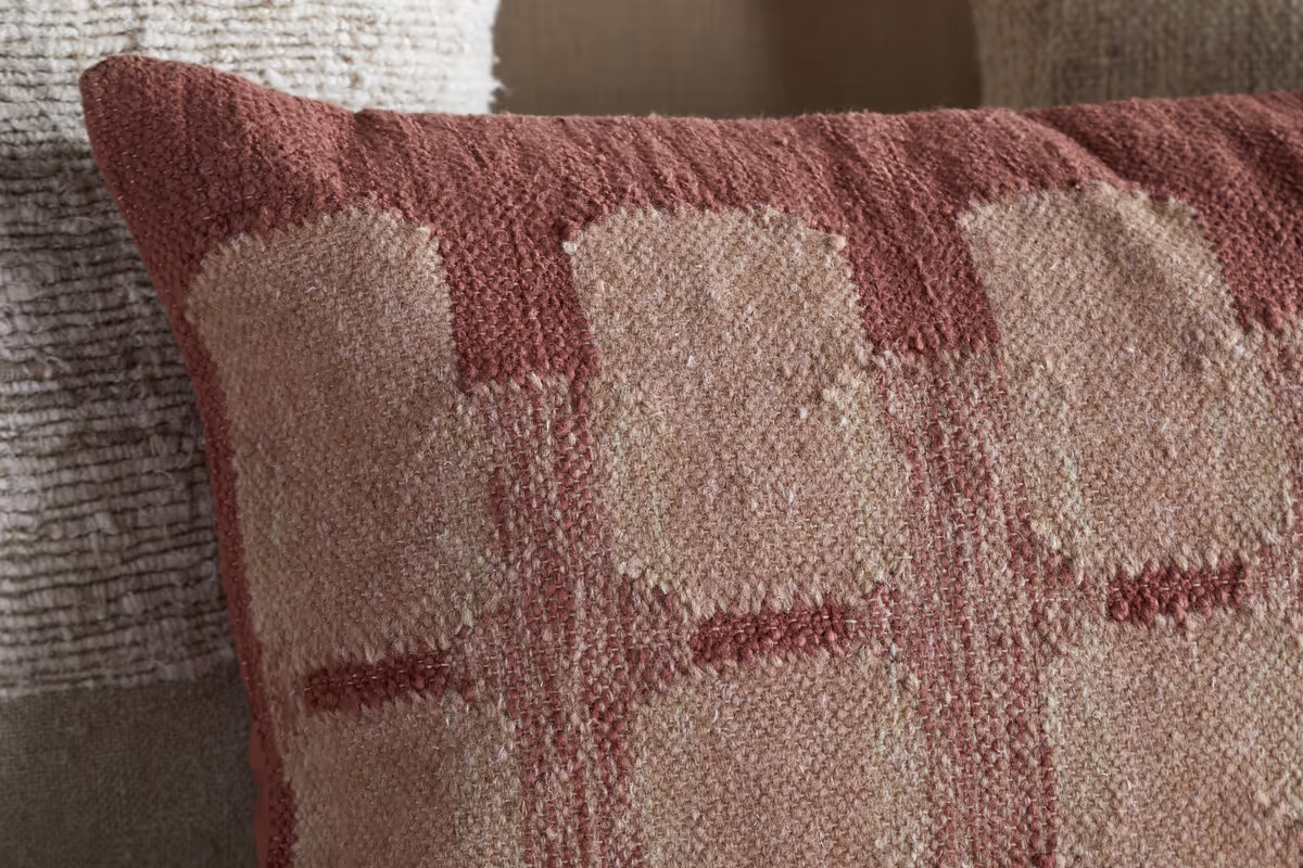 Nkuku - Akki Wool & Cotton Cushion Cover - Dusty Pink - Without Cushion Inner