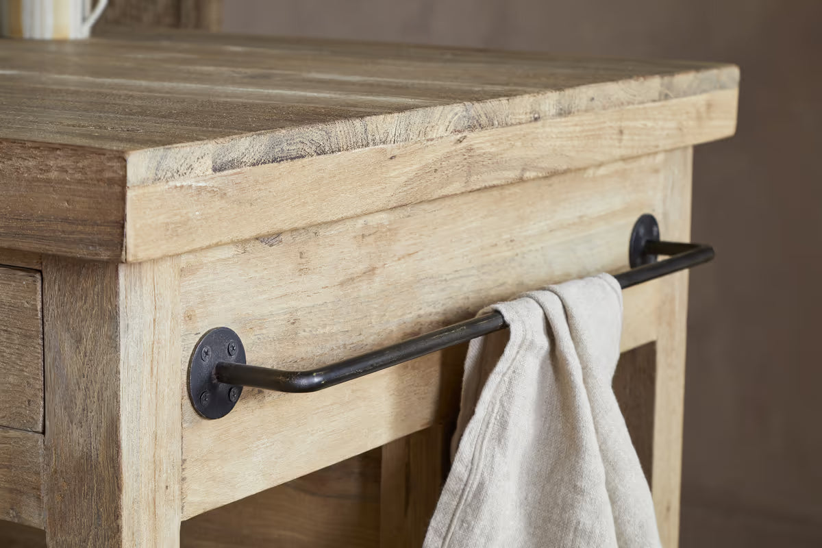 Nkuku - Tivu Reclaimed Wood Kitchen Island - Natural