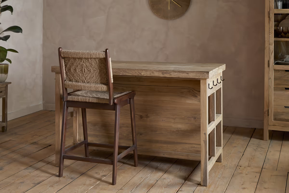 Nkuku - Tivu Reclaimed Wood Kitchen Island - Natural