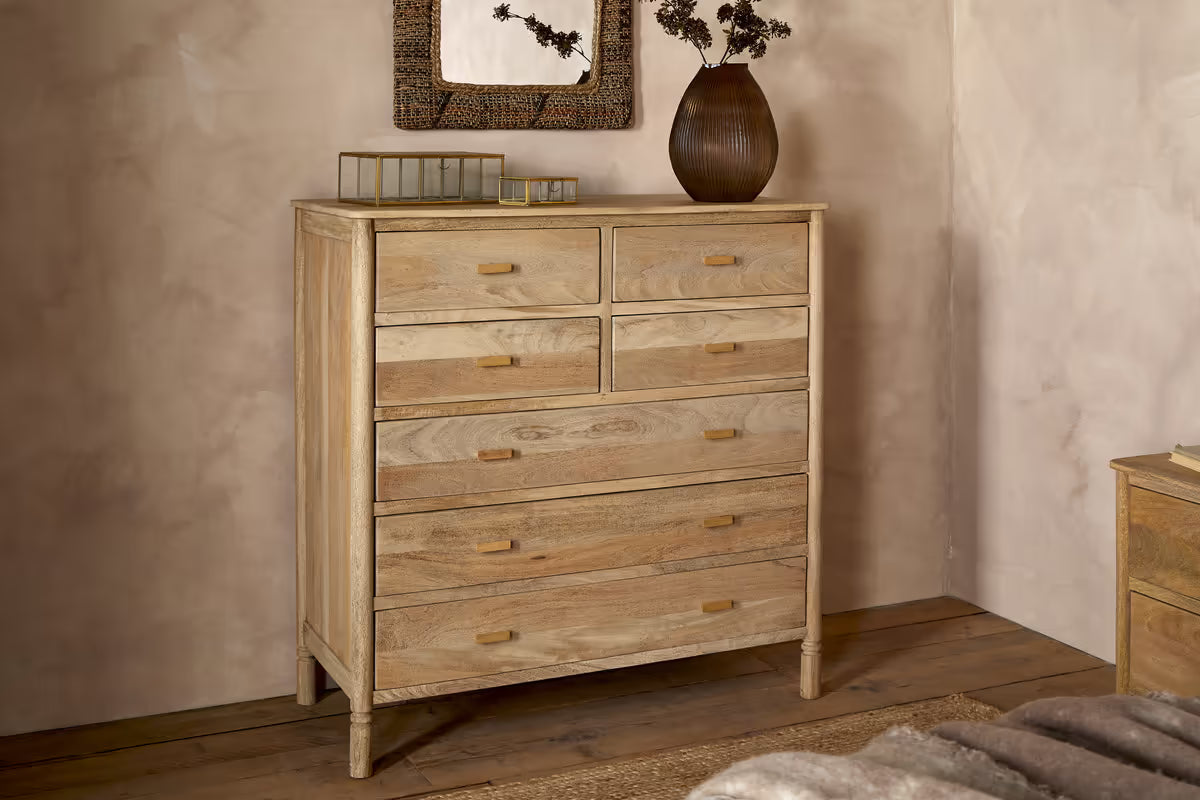 Nkuku - Sri Mango Wood Chest of Drawers - Natural