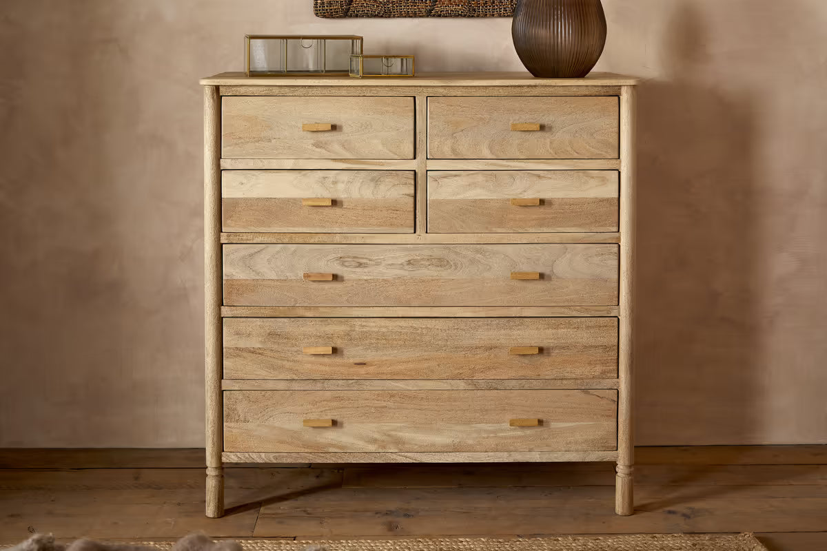 Nkuku - Sri Mango Wood Chest of Drawers - Natural