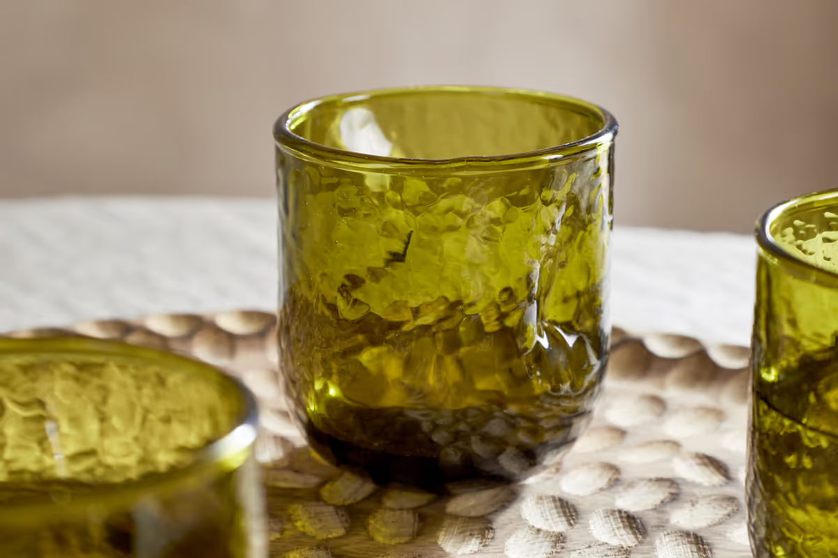 Nkuku - Chandani Tumbler - Green - Short (Set of 4)
