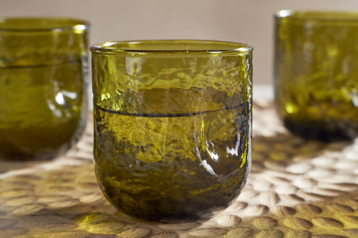 Nkuku - Chandani Tumbler - Green - Short (Set of 4)