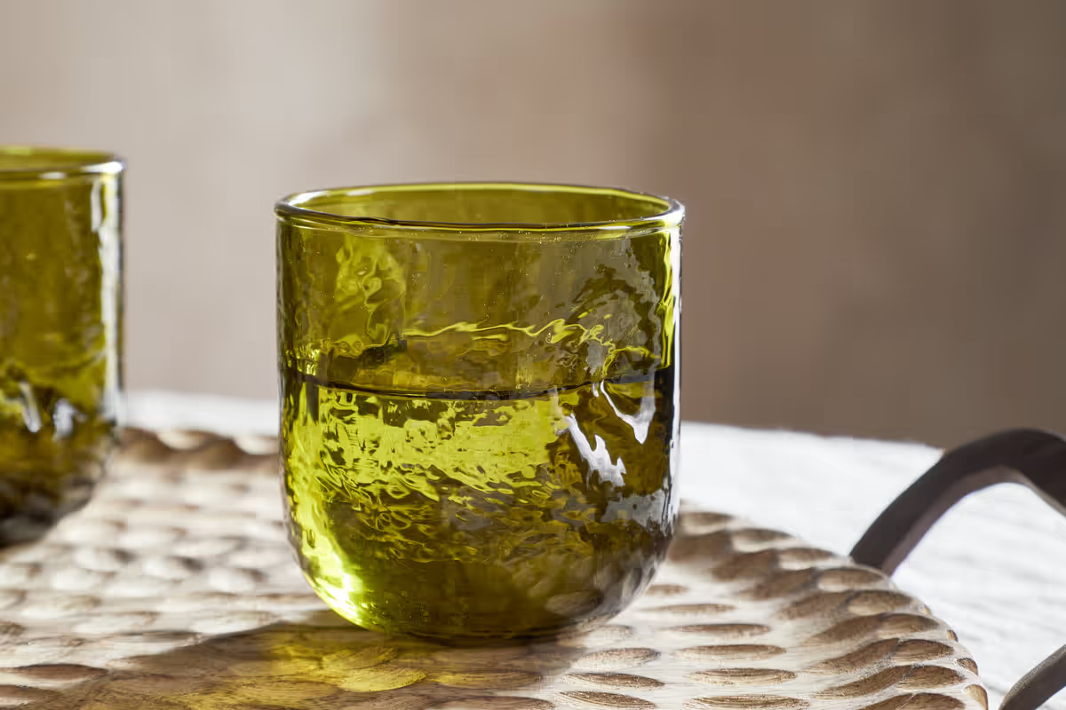 Nkuku - Chandani Tumbler - Green - Short (Set of 4)