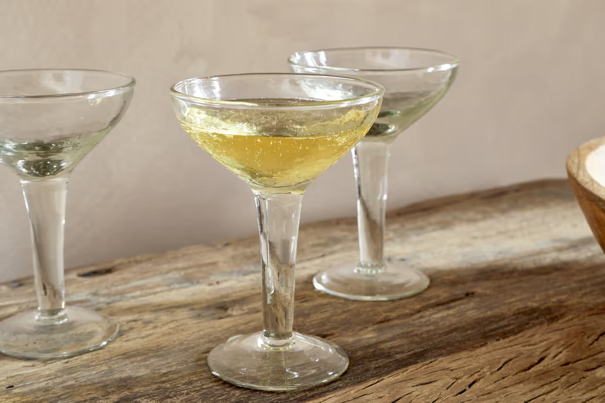 Nkuku - Yala Hammered Champagne Coupe - Clear - (Set of 4)