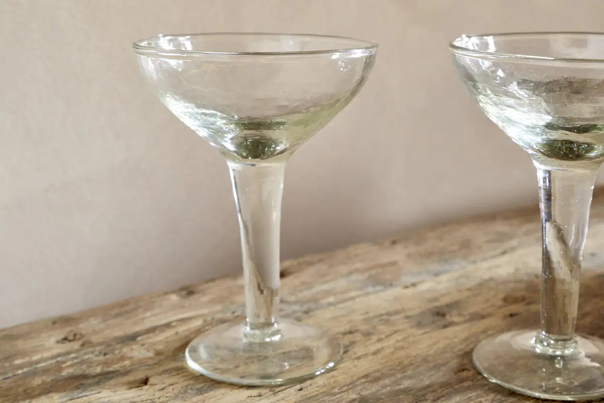 Nkuku - Yala Hammered Champagne Coupe - Clear - (Set of 4)