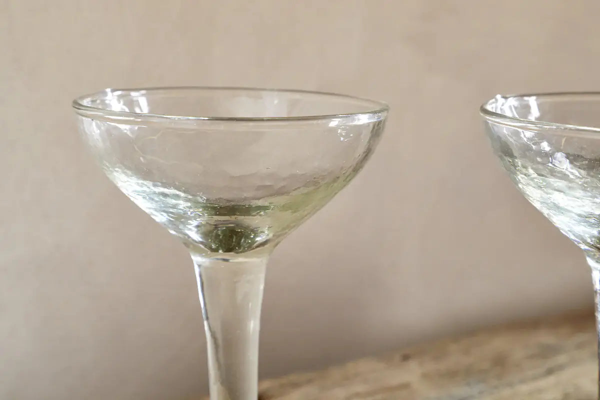 Nkuku - Yala Hammered Champagne Coupe - Clear - (Set of 4)