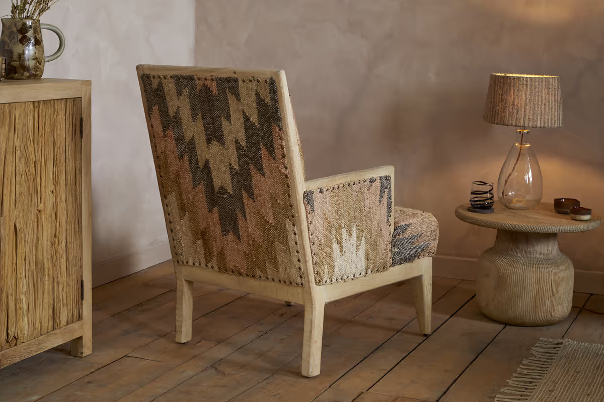 Nkuku - Chhavi Kilim Upholstered Armchair - Multi
