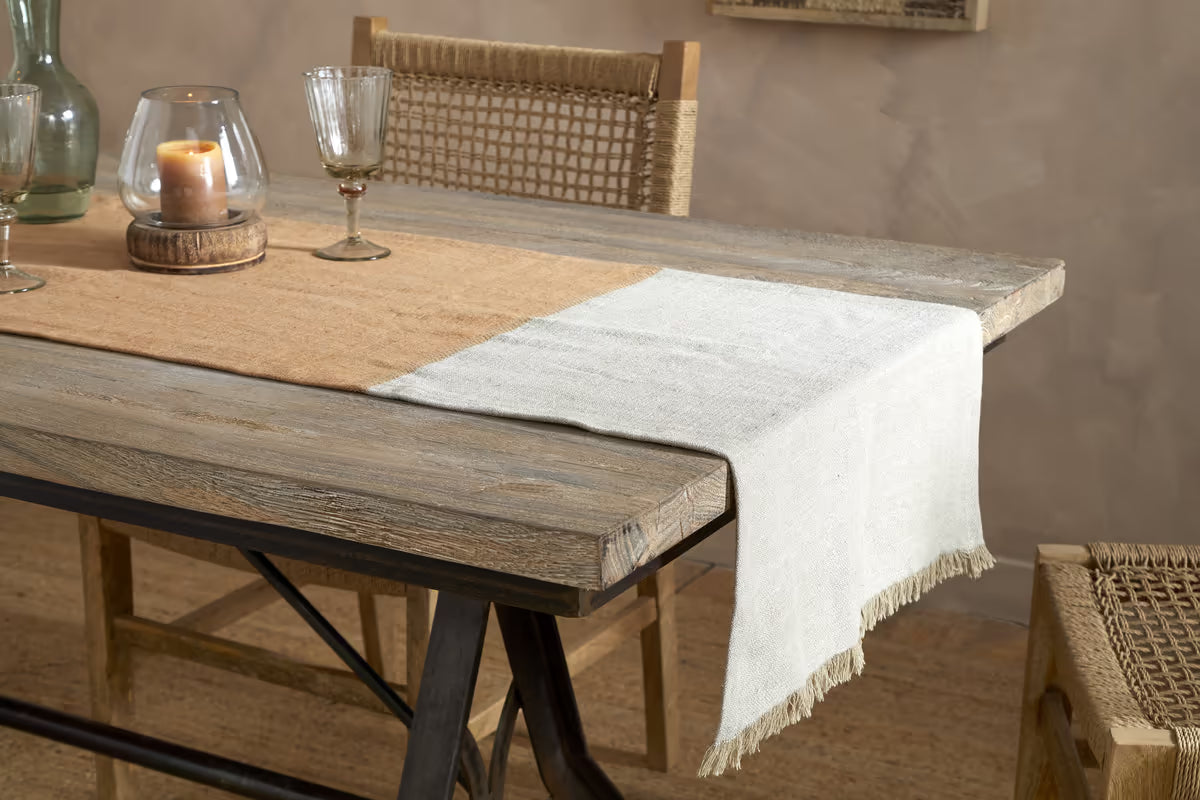 Nkuku - Geet Table Runner - Natural & Rust