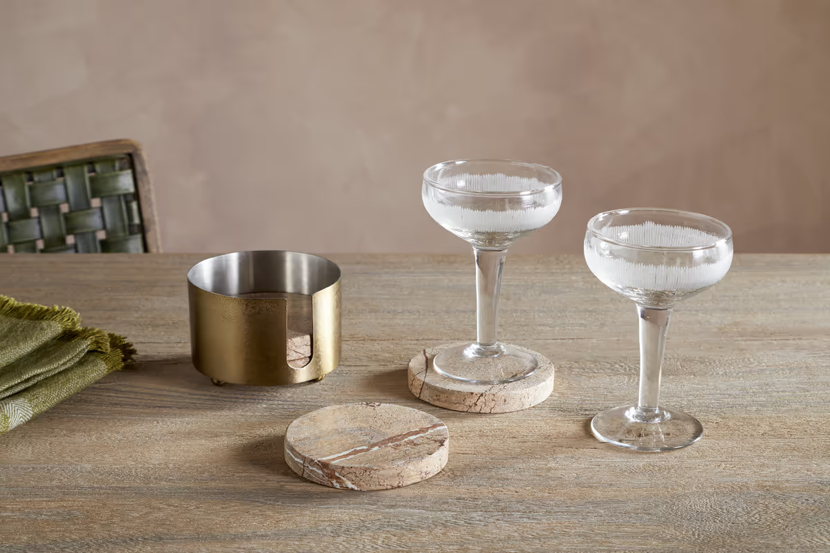 Nkuku - Amaya Coasters - Aged Antique