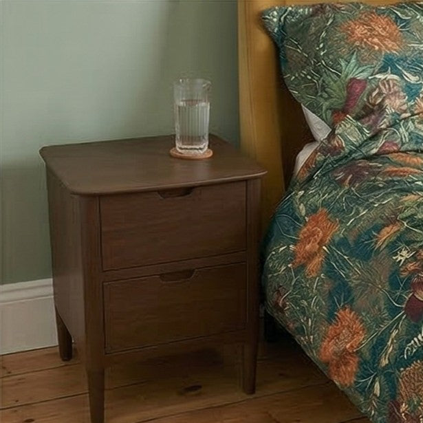 Fishe & Lilly Norway Dark Walnut Wooden Bedside Table