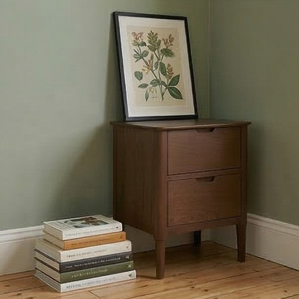Fishe & Lilly Norway Dark Walnut Wooden Bedside Table