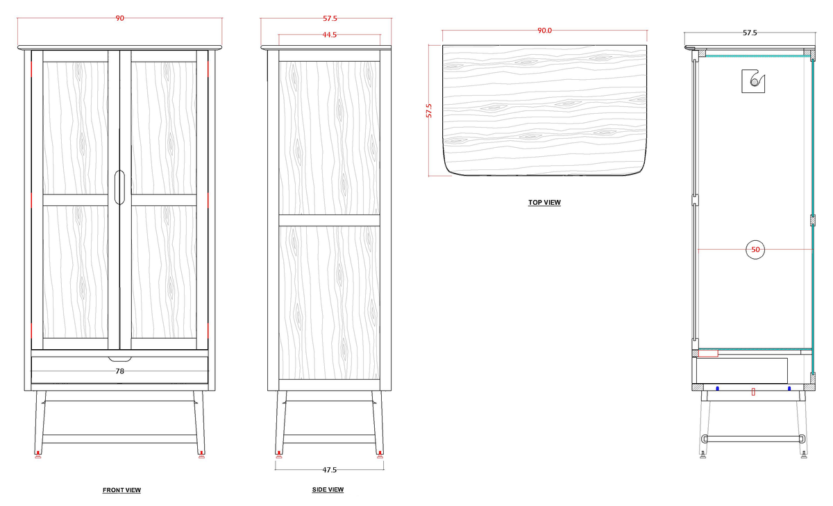Fishe & Lilly Norway Dark Walnut Wardrobe