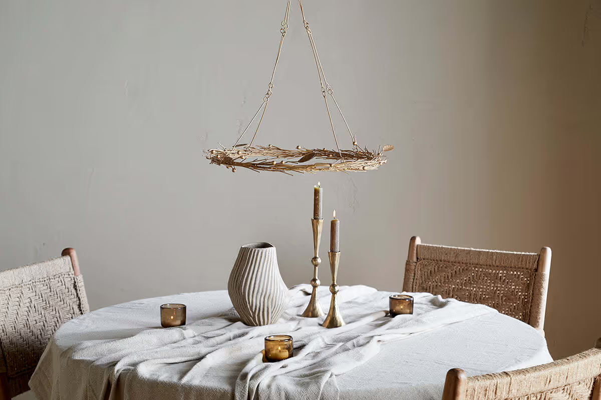Nkuku - Natesa Hanging Wreath - Brass - Small