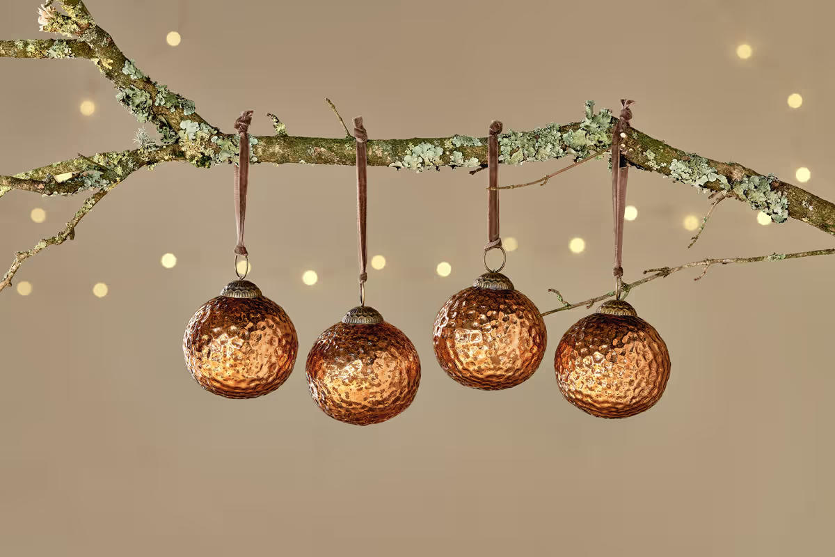 Nkuku - Narangi Baubles - Copper (Set of 4)