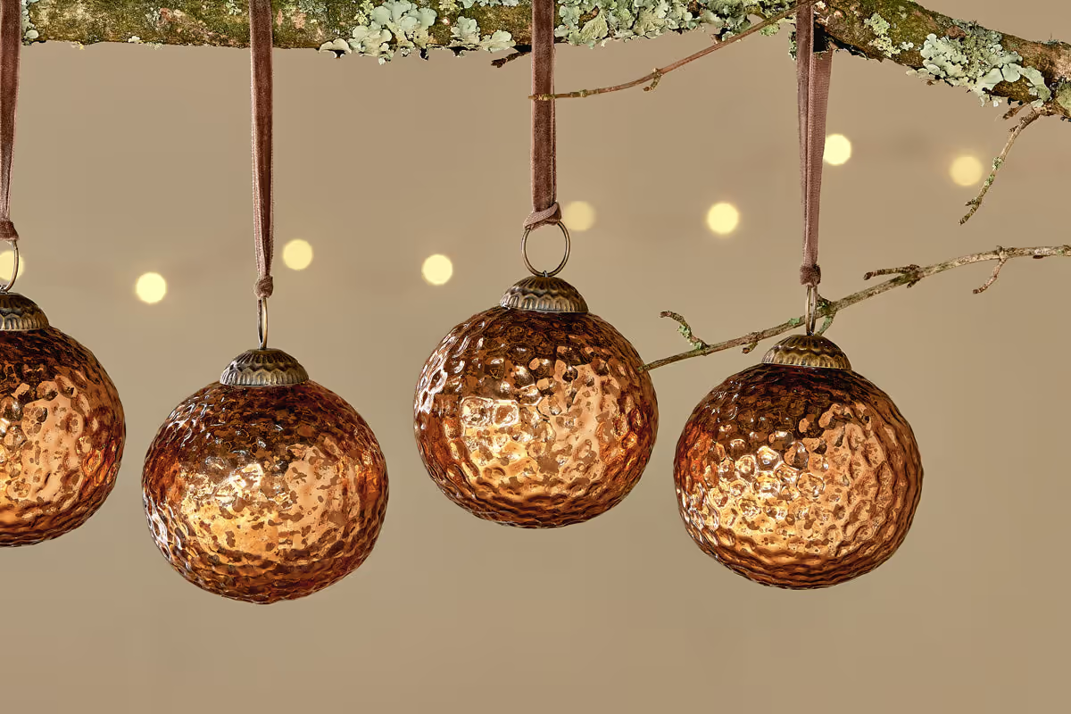 Nkuku - Narangi Baubles - Copper (Set of 4)