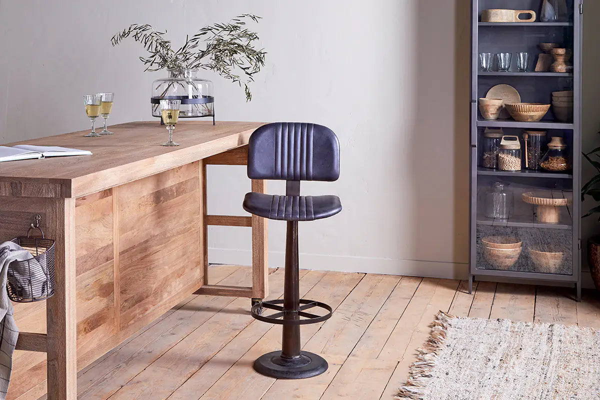 Nkuku - Narwana Bar Chair - Aged Black