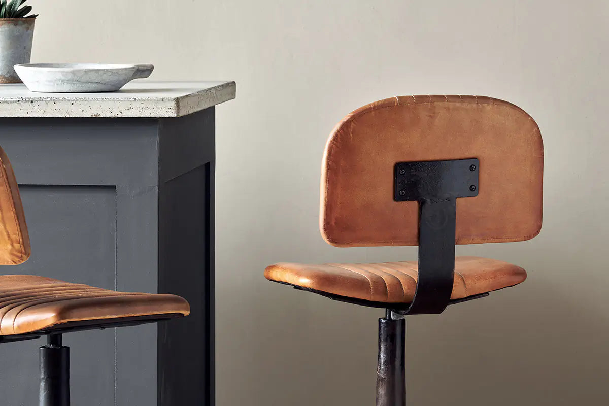 Nkuku - Narwana Bar Chair - Aged Tan