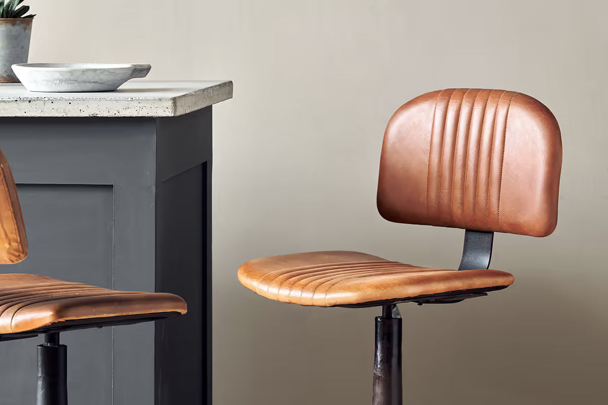 Nkuku - Narwana Bar Chair - Aged Tan