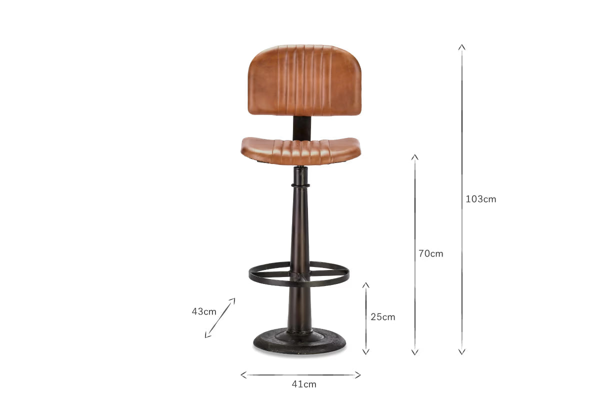 Nkuku - Narwana Bar Chair - Aged Tan
